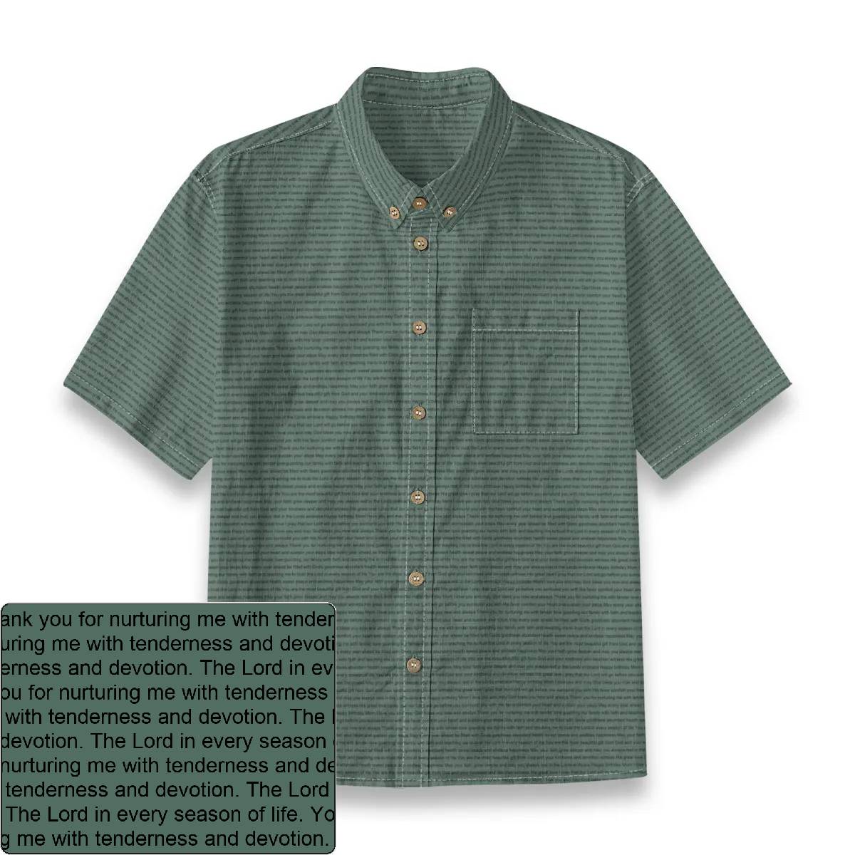 Kids' Slub Cotton AOP Button-Down Shirt | Personalized Verse & Text