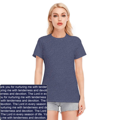 Women's Cotton AOP T-Shirt | Personalized Verse & Text