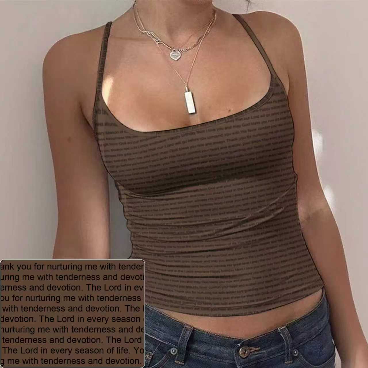 Women's Spaghetti Strap AOP Tank Top | Personalized Verse & Text