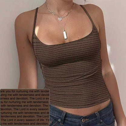 Women's Spaghetti Strap AOP Tank Top | Personalized Verse & Text