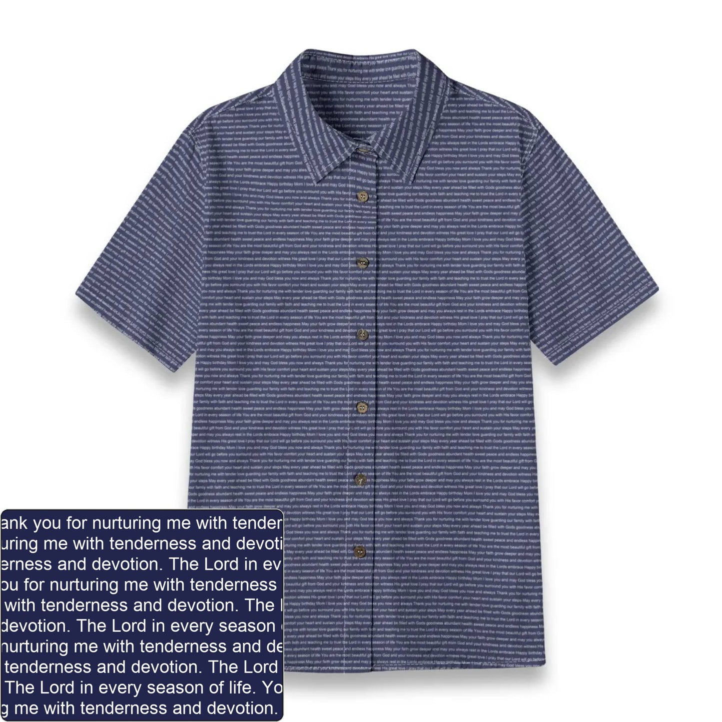 Women's Slub Cotton AOP Shirt | Personalized Verse & Text