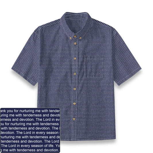 Kids' Slub Cotton AOP Button-Down Shirt | Personalized Verse & Text