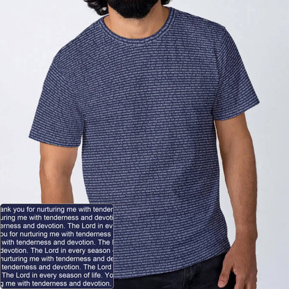 Men's Cotton AOP Crewneck T-Shirt | Personalized Verse & Text