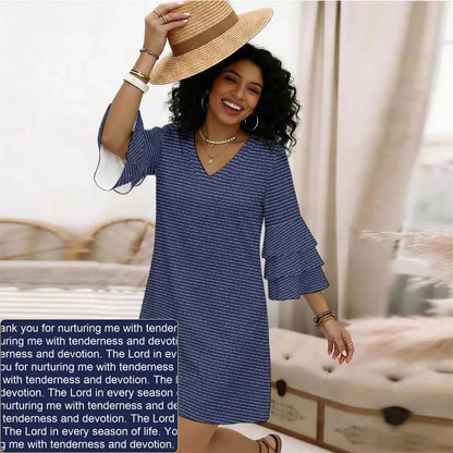 Women's AOP Ruffle-Sleeve Dress | Personalized Verse & Text