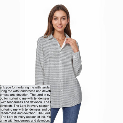 Women's Slub Cotton Long-Sleeve Shirt | Personalized