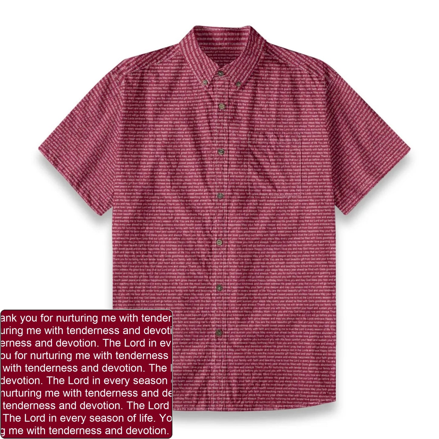 Men's Slub Cotton AOP Button-Down Shirt | Personalized Verse & Text