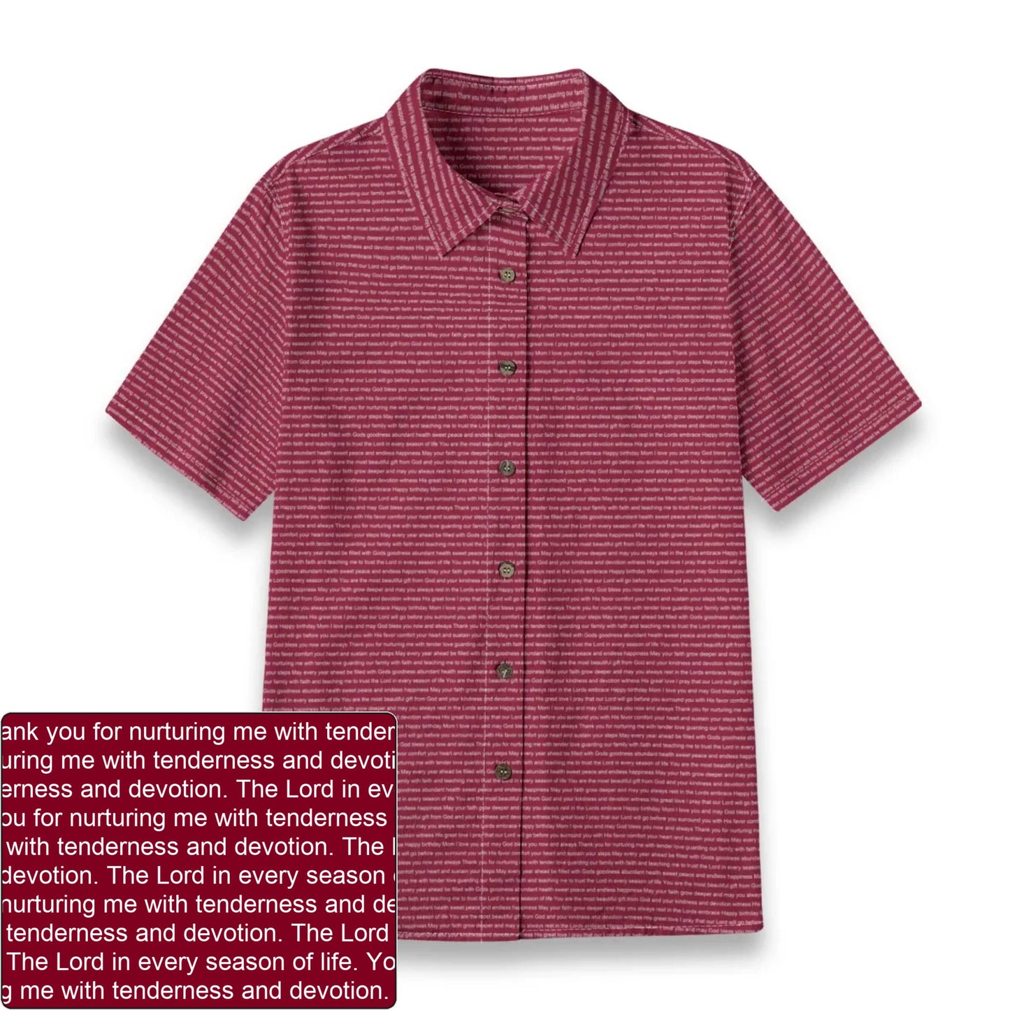 Women's Slub Cotton AOP Shirt | Personalized Verse & Text