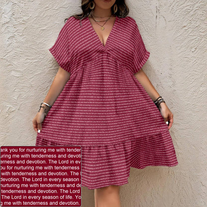 Women's AOP V-Neck Dress | Personalized Verse & Text