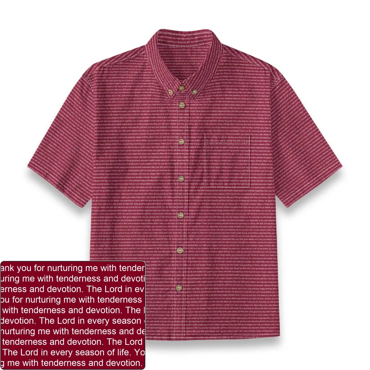 Kids' Slub Cotton AOP Button-Down Shirt | Personalized Verse & Text