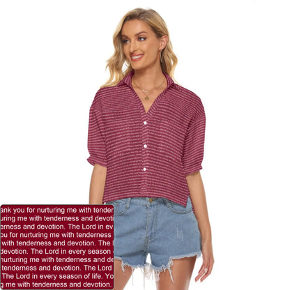 Women's AOP V-Neck Shirt | Personalized Verse & Text
