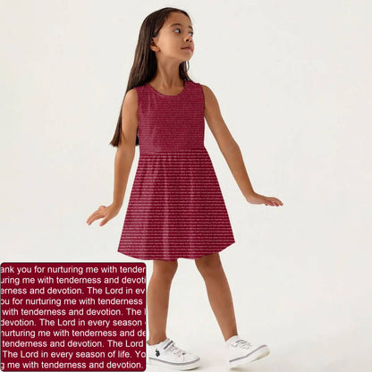 Girls' Sleeveless AOP A-Line Dress | Personalized Blessing & Text