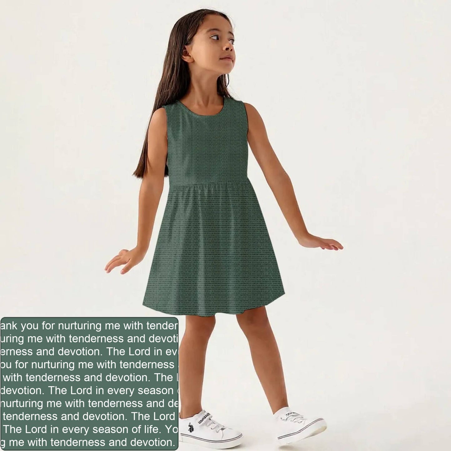 Girls' Sleeveless A-Line Dress | Personalized