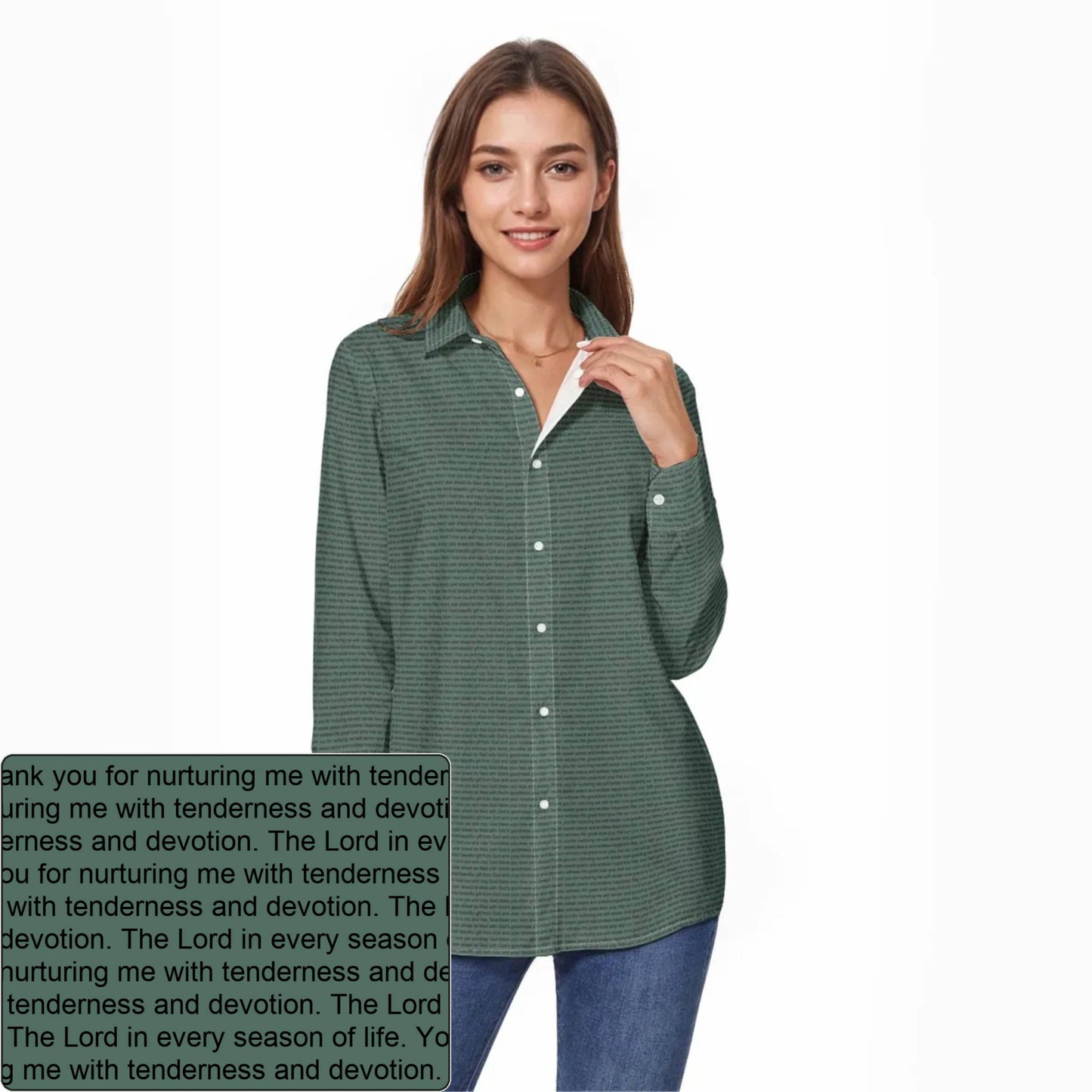Women's Slub Cotton Long-Sleeve Shirt | Personalized