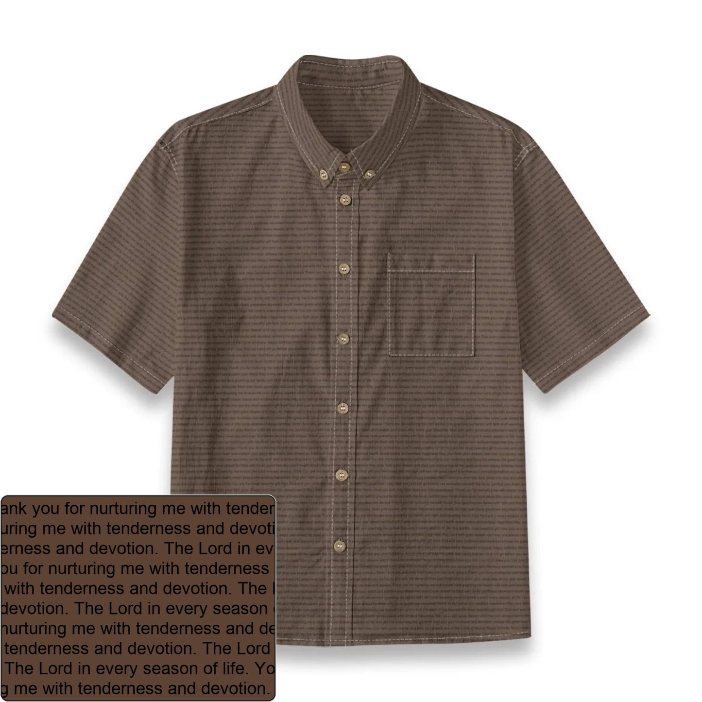 Kids' Slub Cotton AOP Button-Down Shirt | Personalized Verse & Text