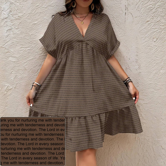 Women's AOP V-Neck Dress | Personalized Verse & Text