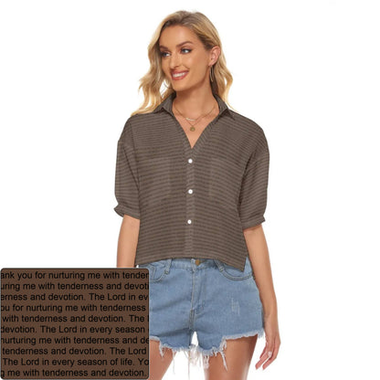 Women's AOP V-Neck Shirt | Personalized Verse & Text