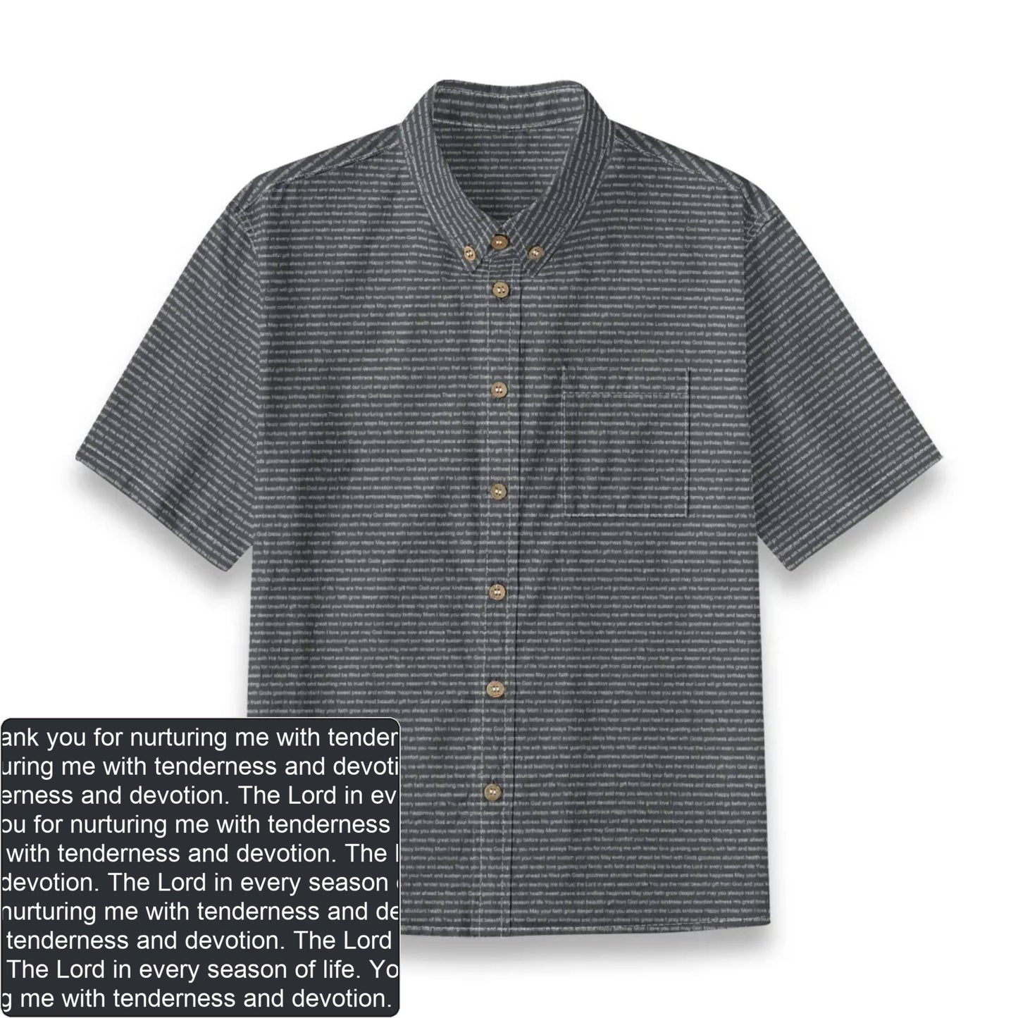 Kids' Slub Cotton AOP Button-Down Shirt | Personalized Verse & Text