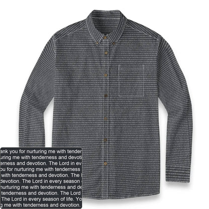 Men's Slub Cotton AOP Button-Down LS Shirt | Personalized Verse & Text