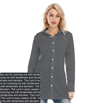 Women's AOP LS Shirt Dress | Personalized Verse & Text