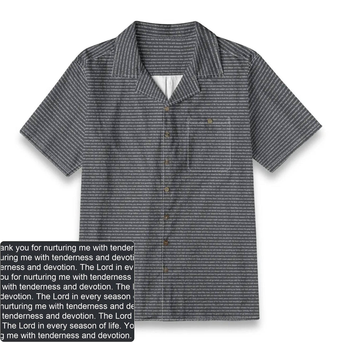Men's Slub Cotton AOP Hawaiian Shirt | Personalized Verse & Text
