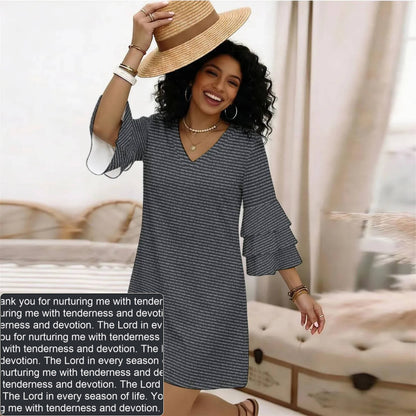 Women's AOP Ruffle-Sleeve Dress | Personalized Verse & Text