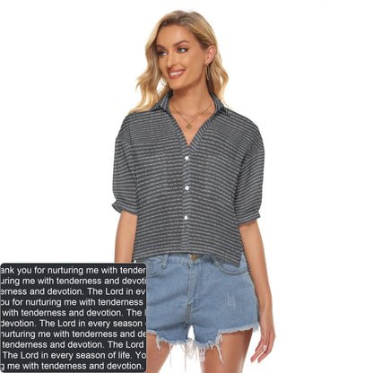 Women's AOP V-Neck Shirt | Personalized Verse & Text