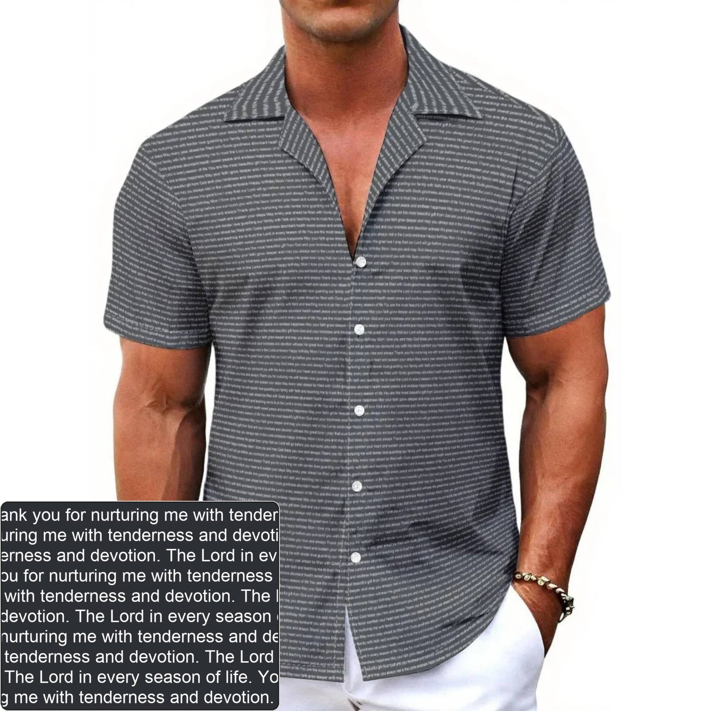 Men's Stretch AOP Hawaiian Shirt | Personalized Verse & Text
