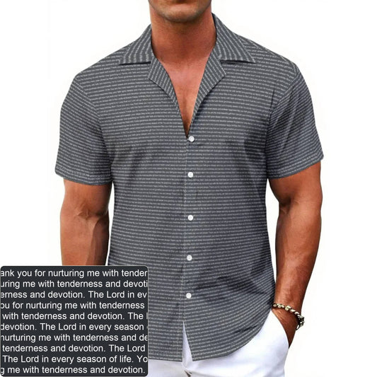 Men's Stretch AOP Hawaiian Shirt | Personalized Verse & Text