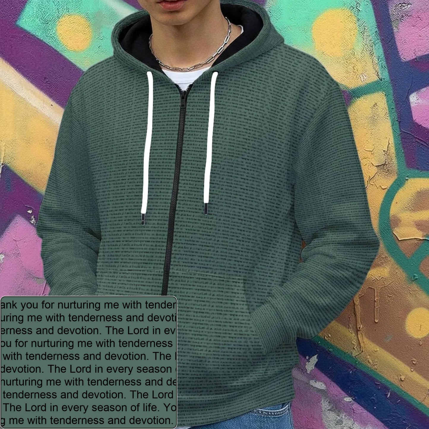 Unisex Heavyweight Fleece Zip-Up Hoodie | Song Lyrics & Bible Verse Gift For All